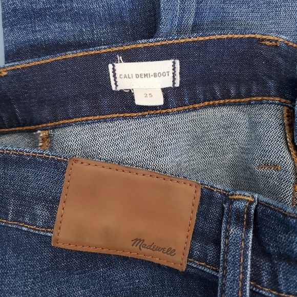 Madewell Cali Demi Boot Patch Pocket Crop Flare Jeans Size 25 - Picture 7 of 8